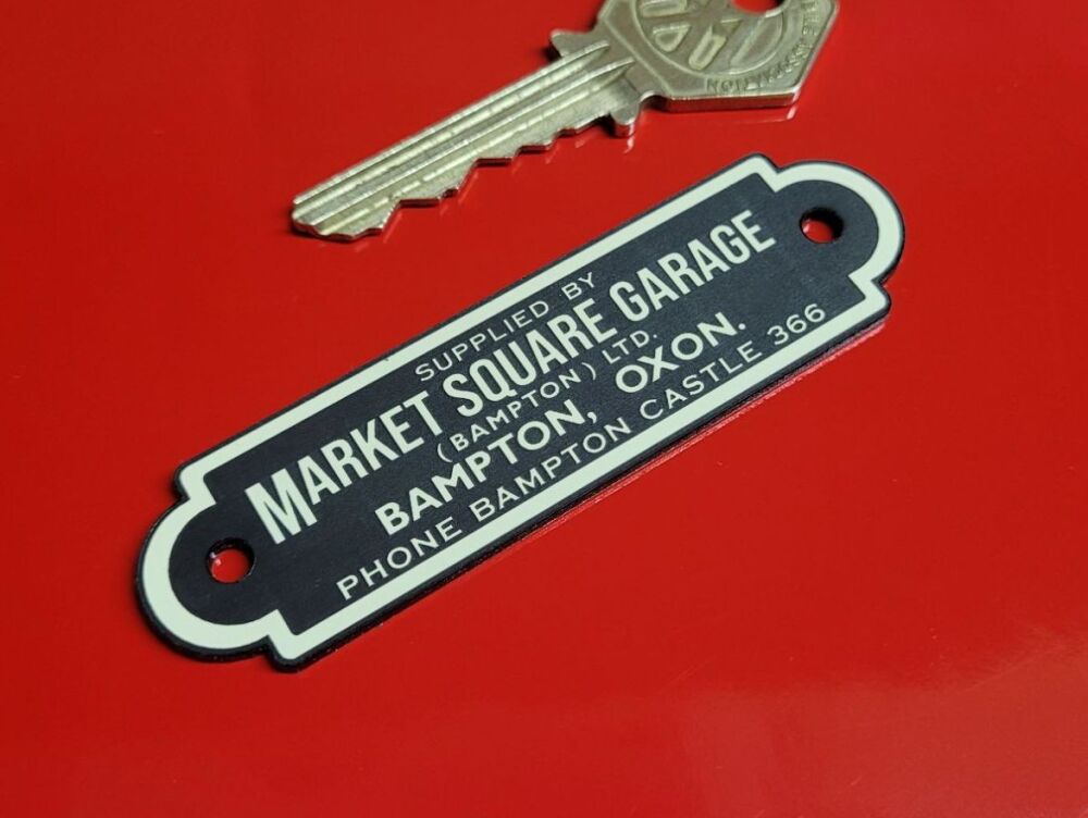 Market Square Garage, Bampton, Dealers Dash Badge - 3.25"