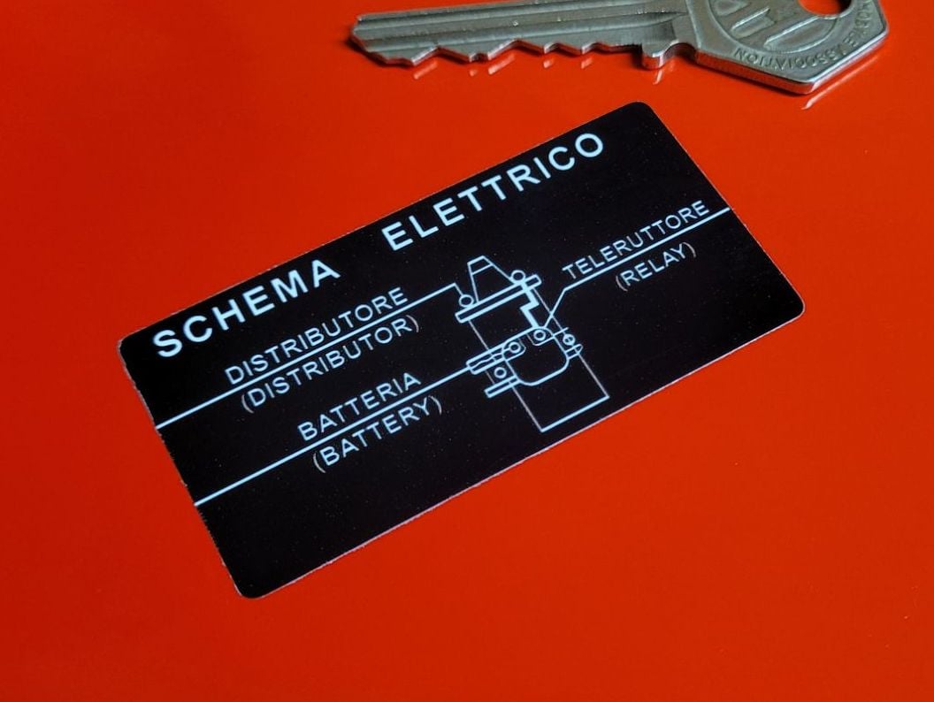Ferrari Schema Elettrico Sticker - 2.5"
