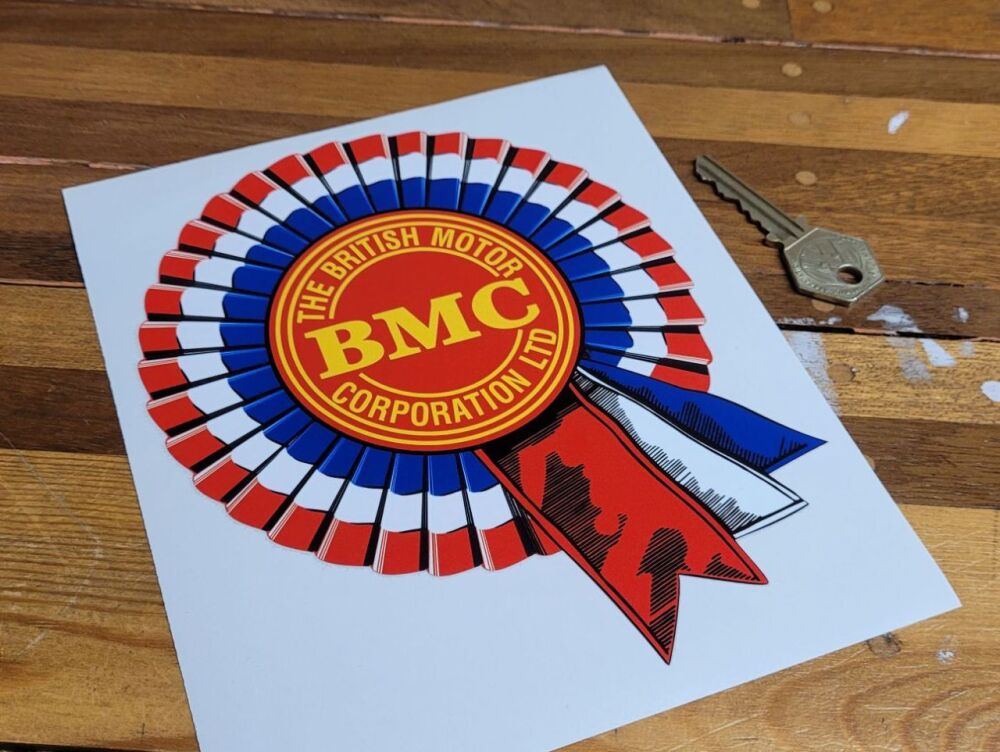 BMC 1950's style Shaded Thin & Tall Rosette Sticker - 7"