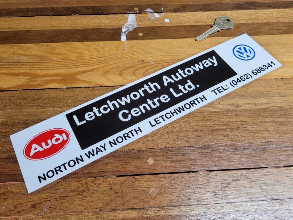 Audi & VW Dealer Window Sticker - Letchworth Autoway Centre - 11.75"