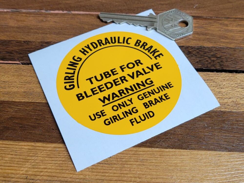 Girling Hydraulic Brake Tube For Bleeder Valve Tin Sticker - 3