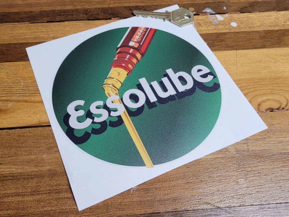 Essolube on Clear Globe Style Sticker - 6"