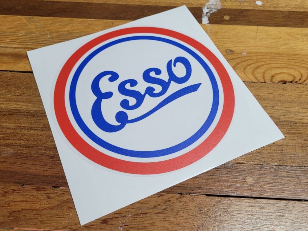 Esso on Clear Globe Style Sticker - 6" or 8"