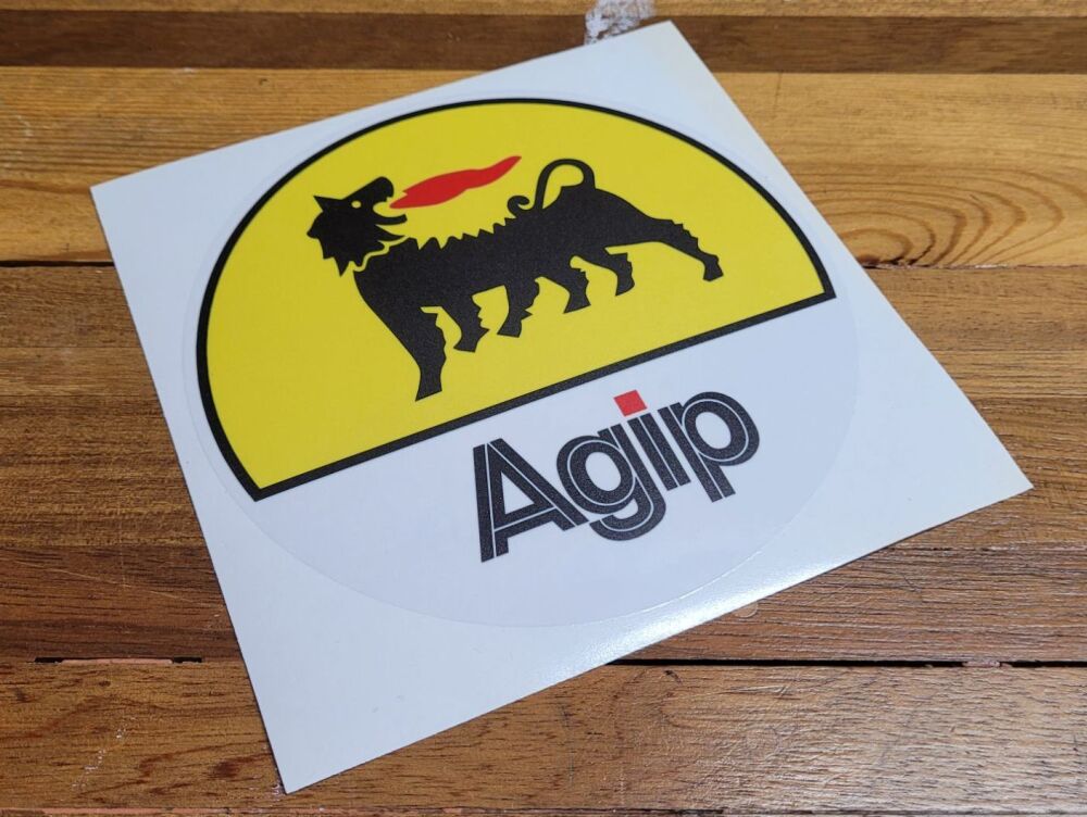 Agip on Clear Globe Style Sticker - 6" or 8"