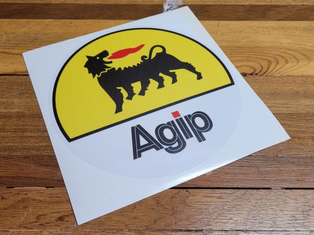 Agip on Clear Globe Style Sticker - 9"