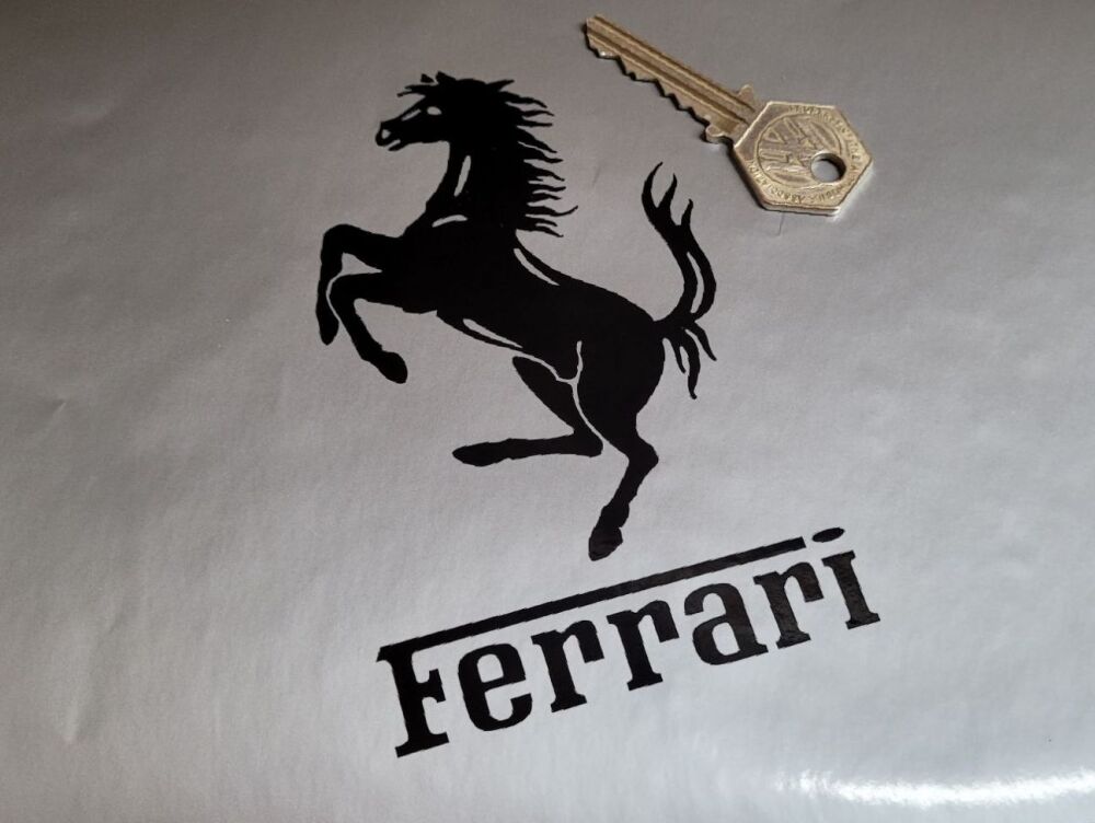 Ferrari Cut Text & Simplified Stallion Sticker - Various Colours - 5"