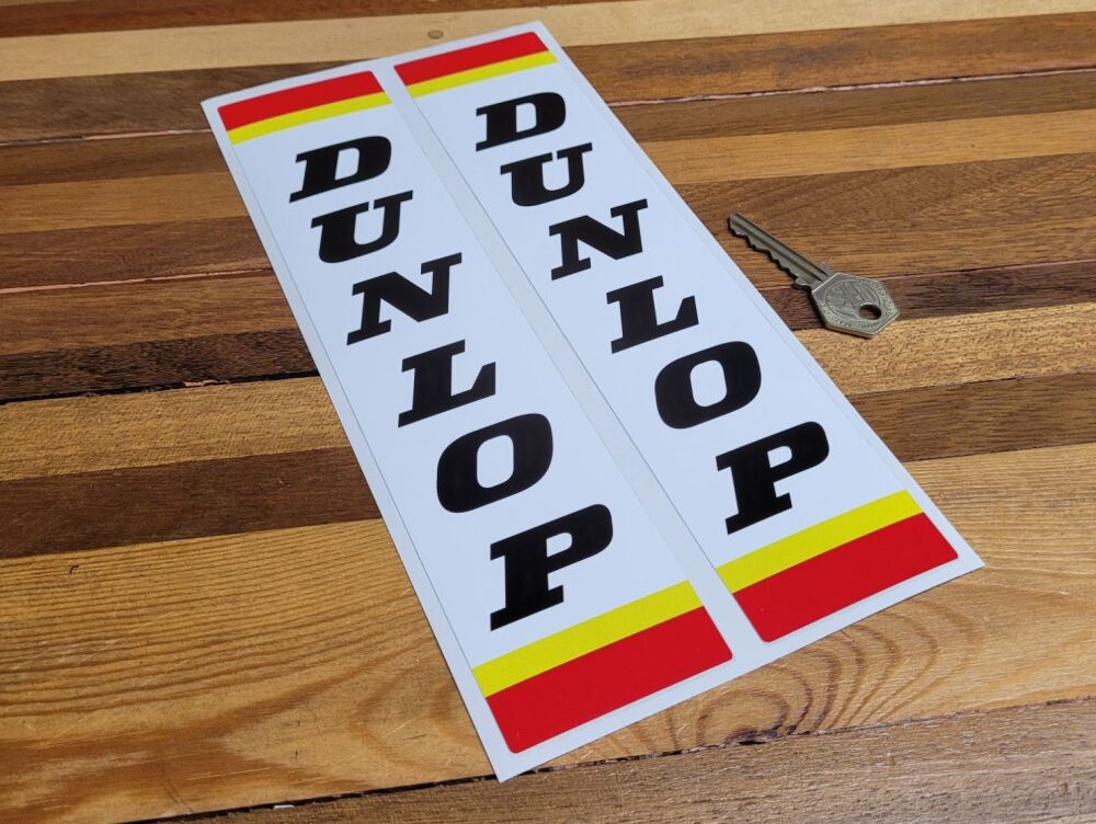 Dunlop Vertical Striped End Stickers - 10" Pair