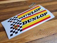 Dunlop Thick Check & Stripes White Band Stickers - 9" Pair