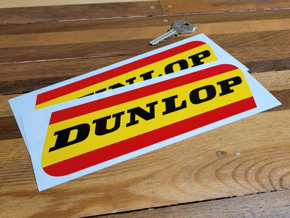 Dunlop Red & Yellow Classic Stickers - 5" or 7.5" Pair
