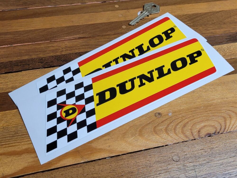 Dunlop Thick Check & Stripes No White Band Stickers - 9" Pair
