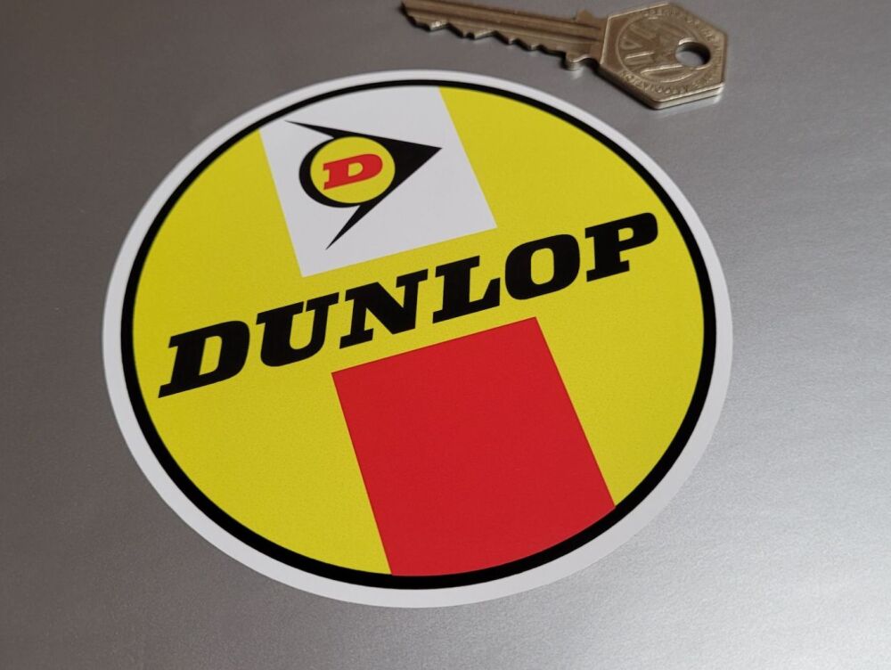 Dunlop Round & Stripe TT Racer Stickers - 4" Pair