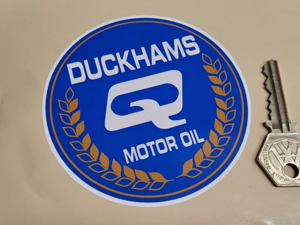 Duckhams Q Motor Oil Circular  Stickers - 4" Pair