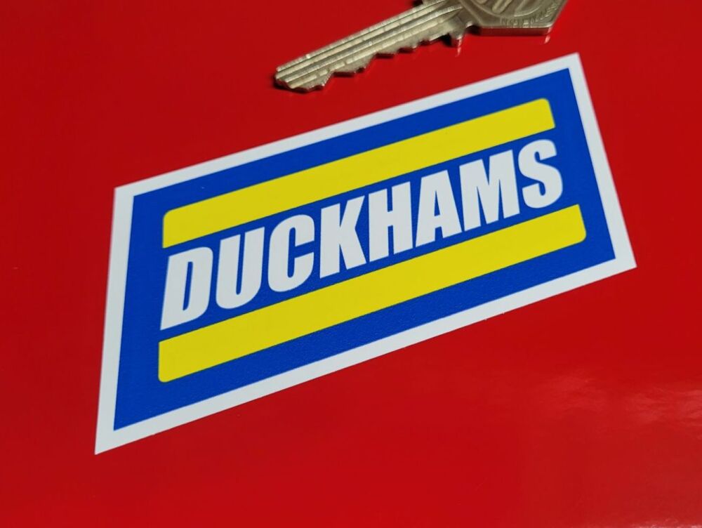 Duckhams 90's Style Slanted Oblong Stickers - 4" or 6" Pair