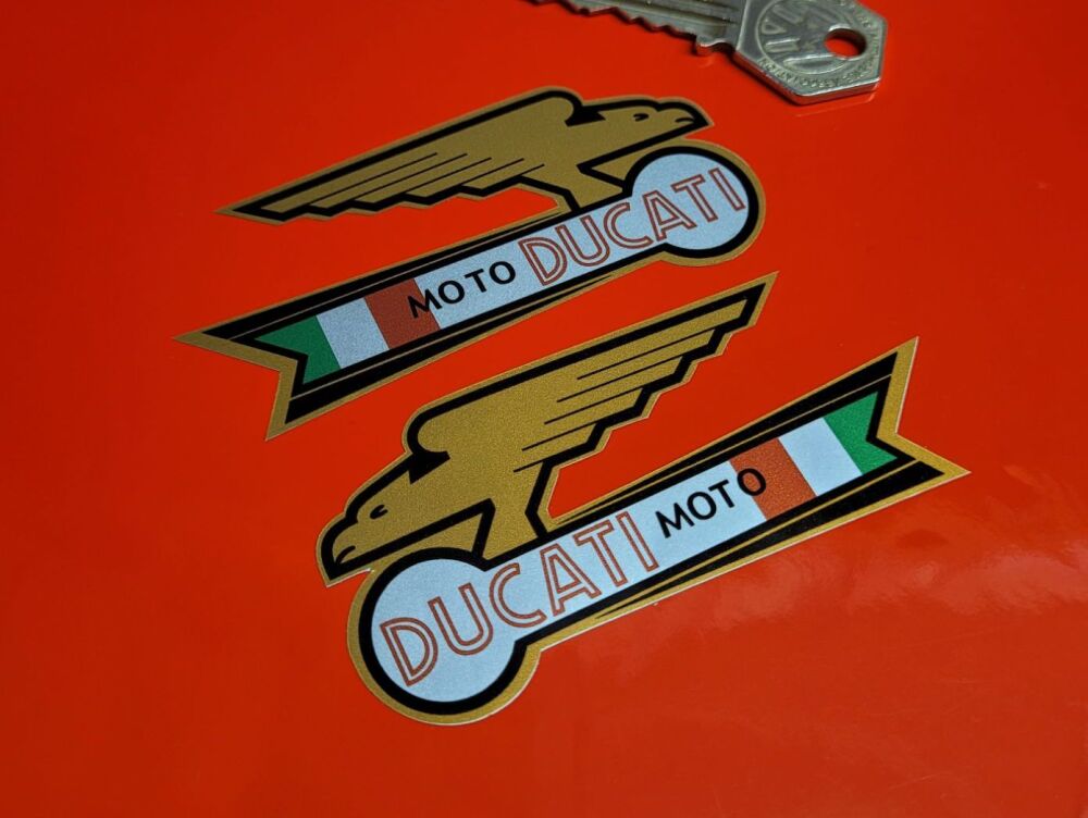 Ducati Moto Handed Eagle Stickers - 3.5" or 5" Pair