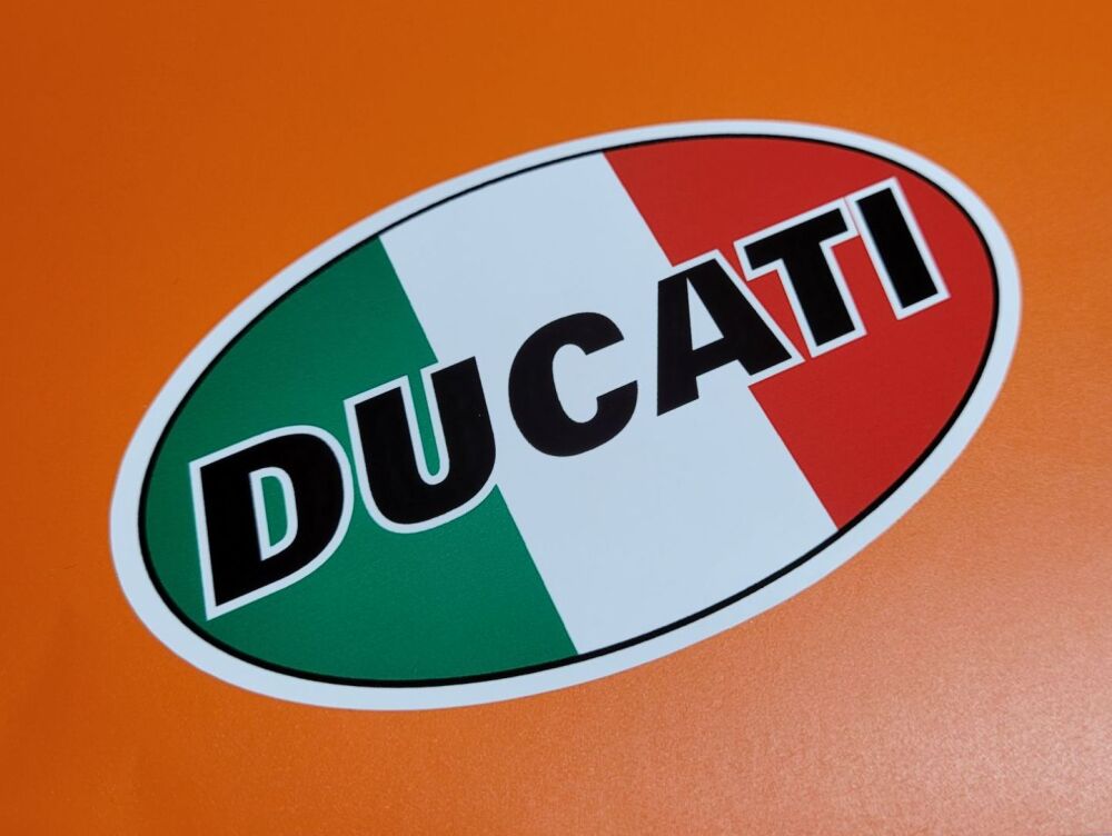 Ducati Large Tricolore Oval Sticker - 15.5