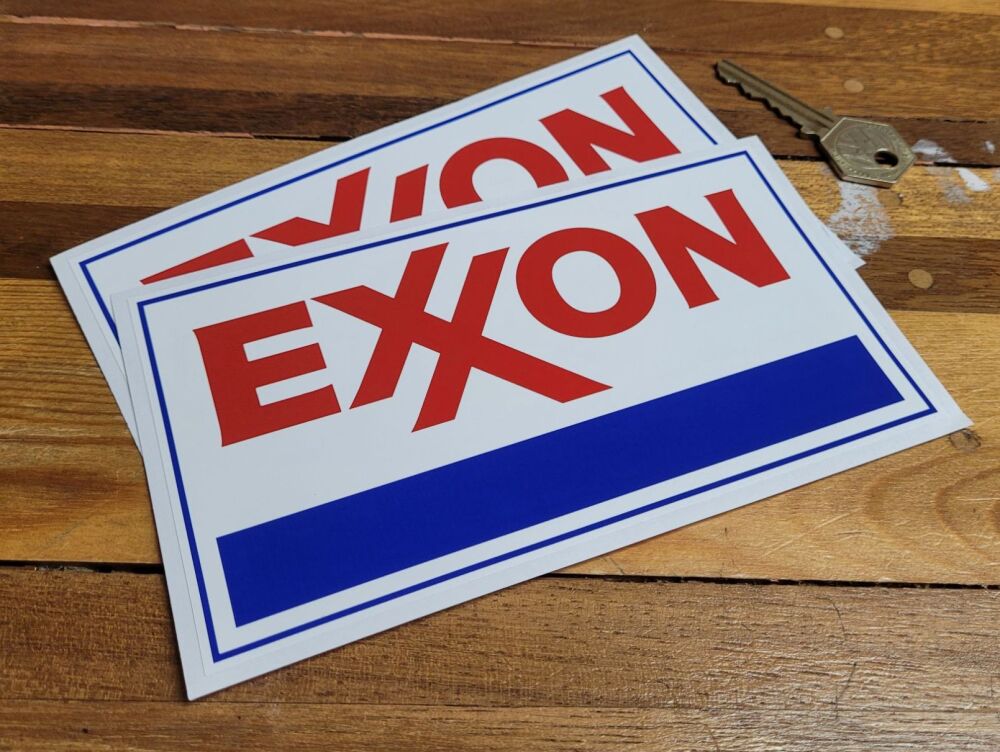 Exxon Oblong Stickers - 6.5" Pair