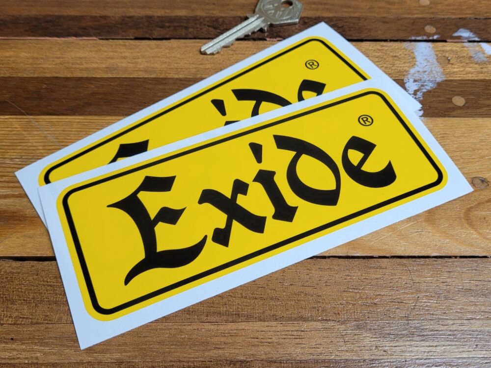 Exide Yellow & Black Oblong Stickers - 6