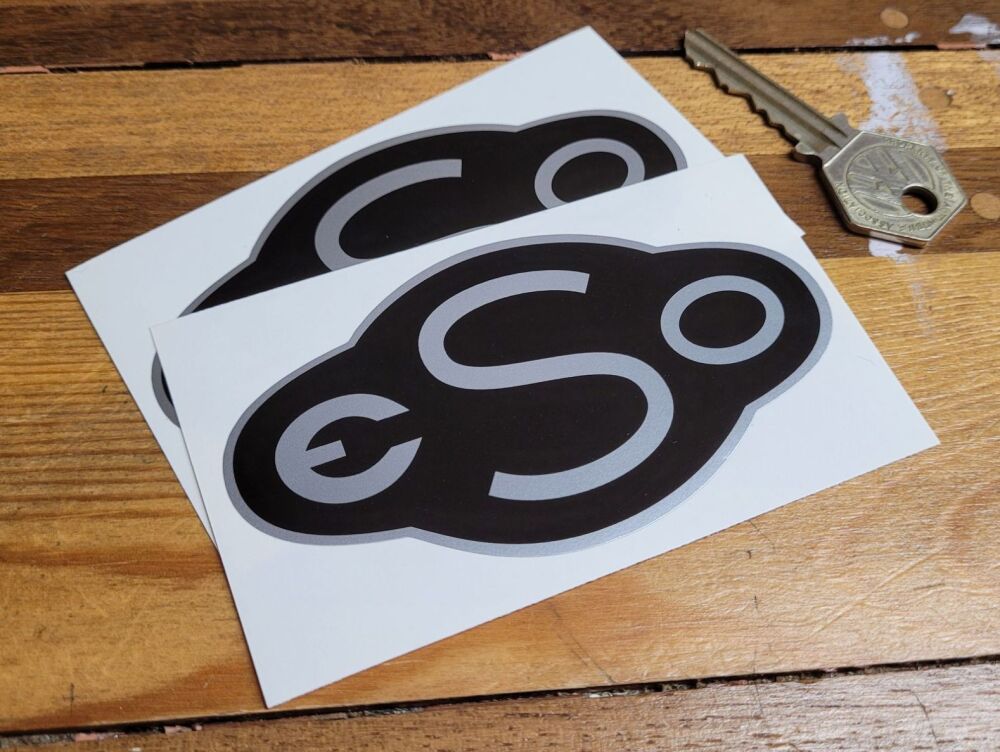 ESO Black & Silver Shaped Stickers - 4" Pair