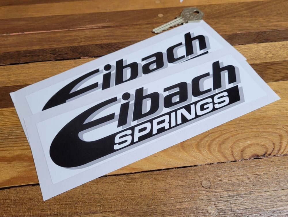 Eibach Springs Black, White & Grey Shaded Oblong Stickers - 7.5" Pair