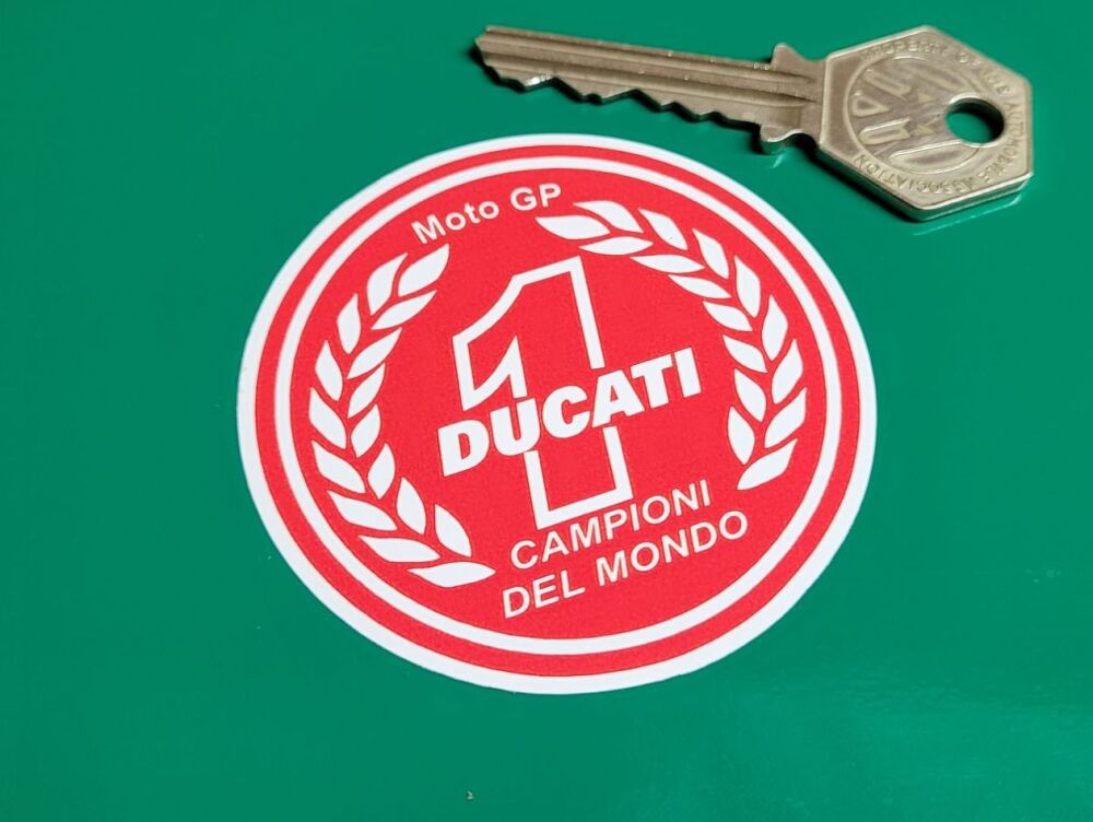 Ducati 'Moto GP' No.1 Garland Stickers - 2.5" Pair