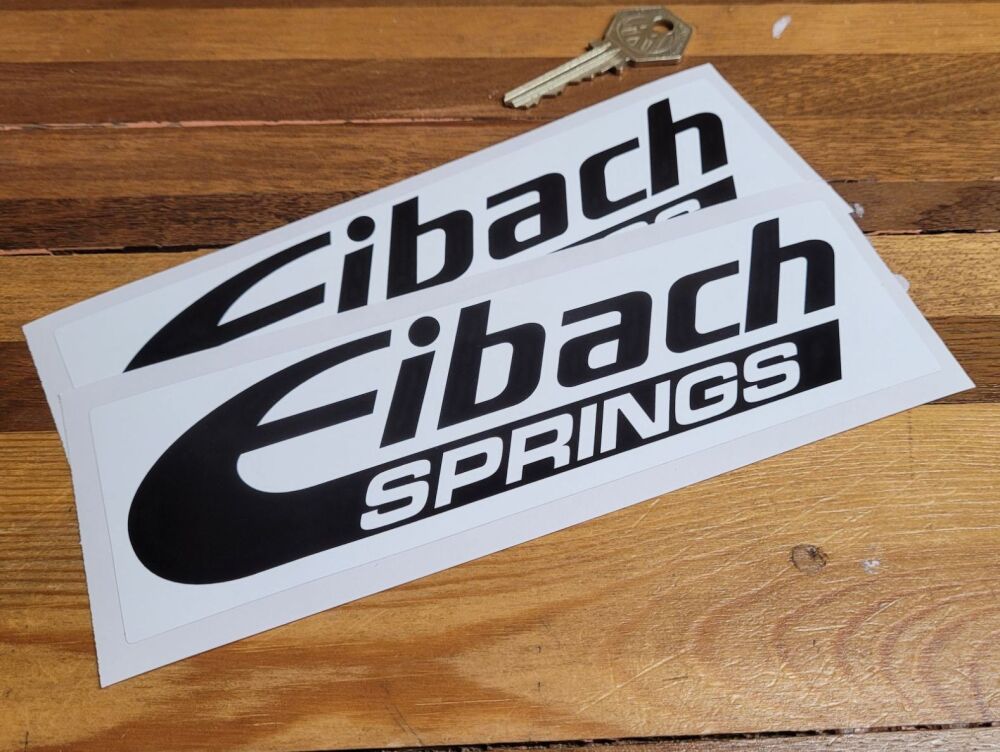 Eibach Springs Black & White Oblong Stickers - 7.5" Pair