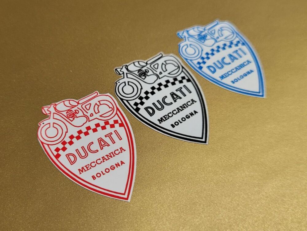 Ducati Meccanica Bologna Shield Style Sticker - 3"