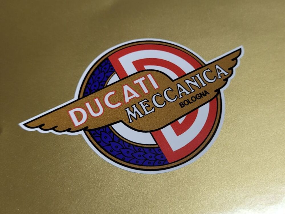 Ducati Meccanica Bologna Winged Blue Garland Sticker - 3