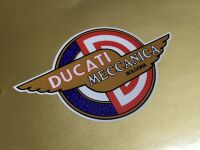 Ducati Meccanica Bologna Winged Blue Garland Sticker - 3" or 4"
