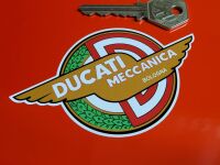 Ducati Meccanica Bologna Winged Stickers - 3", 4", 6" or 8" Pair