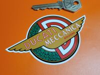 Ducati Meccanica Bologna Thinner Style Winged Stickers - 3", 4" or 6" Pair