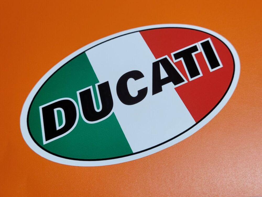 Ducati Tricolore Oval Stickers - 2" - Set of 4