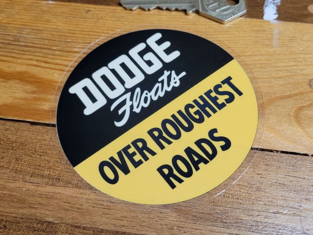 Dodge 'Floats Over Roughest Roads' Window or Body Sticker - 3.5