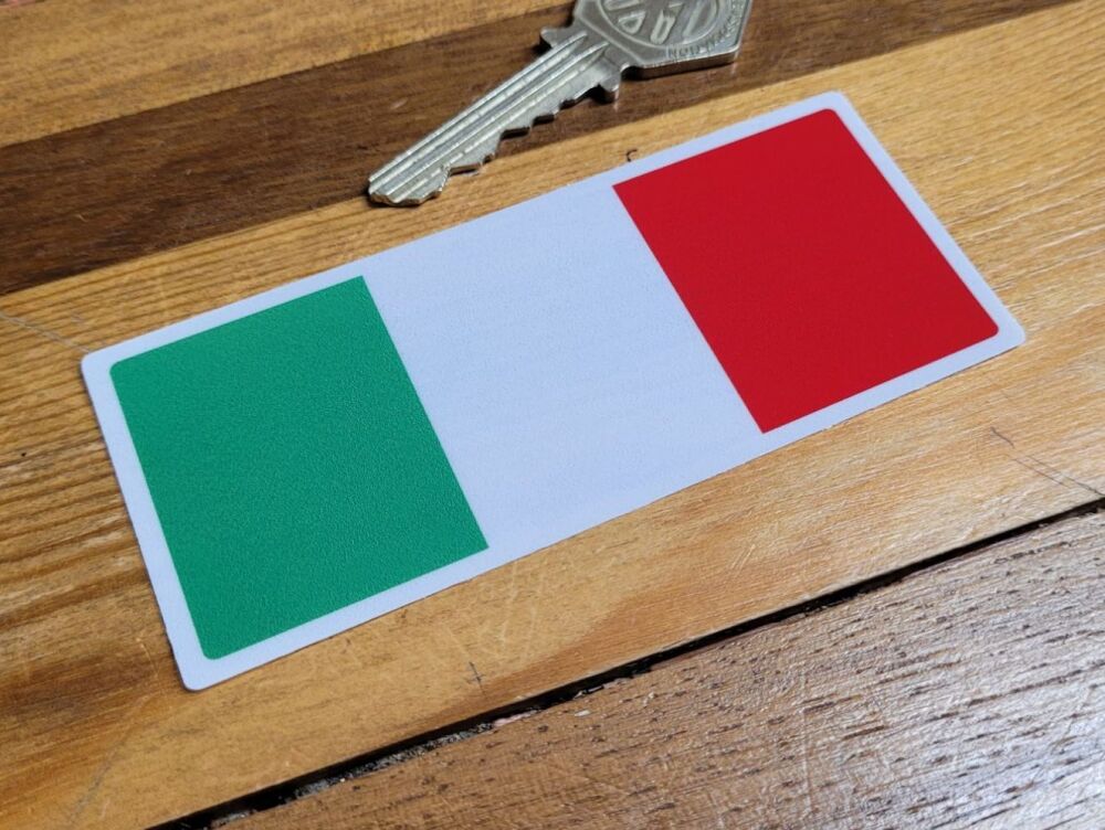 Italian Flag Simple Oblong Sticky Backed or Window Sticker - 4