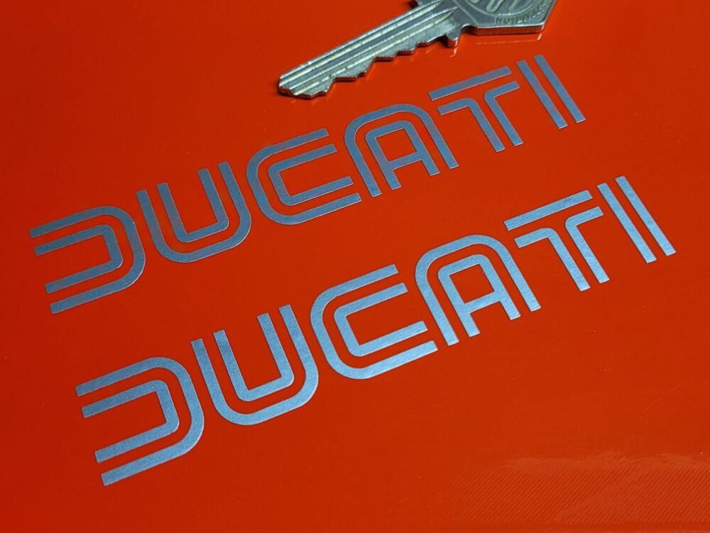 Ducati 70's Style Cut Text Stickers - 4