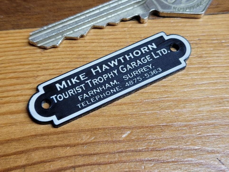 Mike Hawthorn, Tourist Trophy Garage, Dealers Dash Badge - 2"