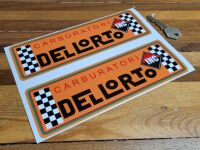 Dellorto Carburatori Inc Orange with Green Line Oblong Stickers - 8
