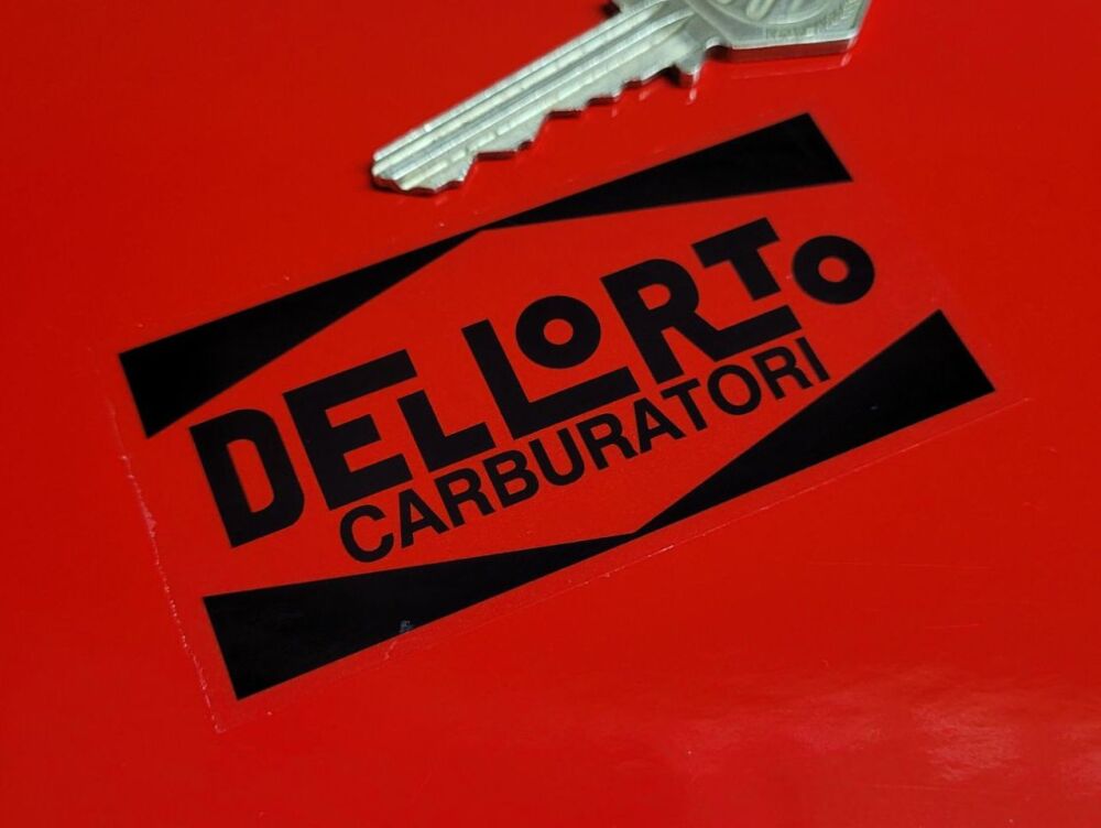Dellorto Carburatori Black & Clear Stickers - 80mm Pair