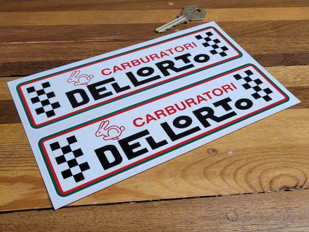 Dellorto Carburatori Rabbit Style Stickers - 8" Pair