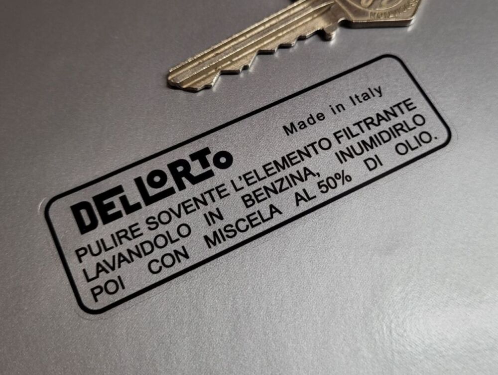 Dellorto Italian Filter Wash Instruction Stickers - 80mm Pair