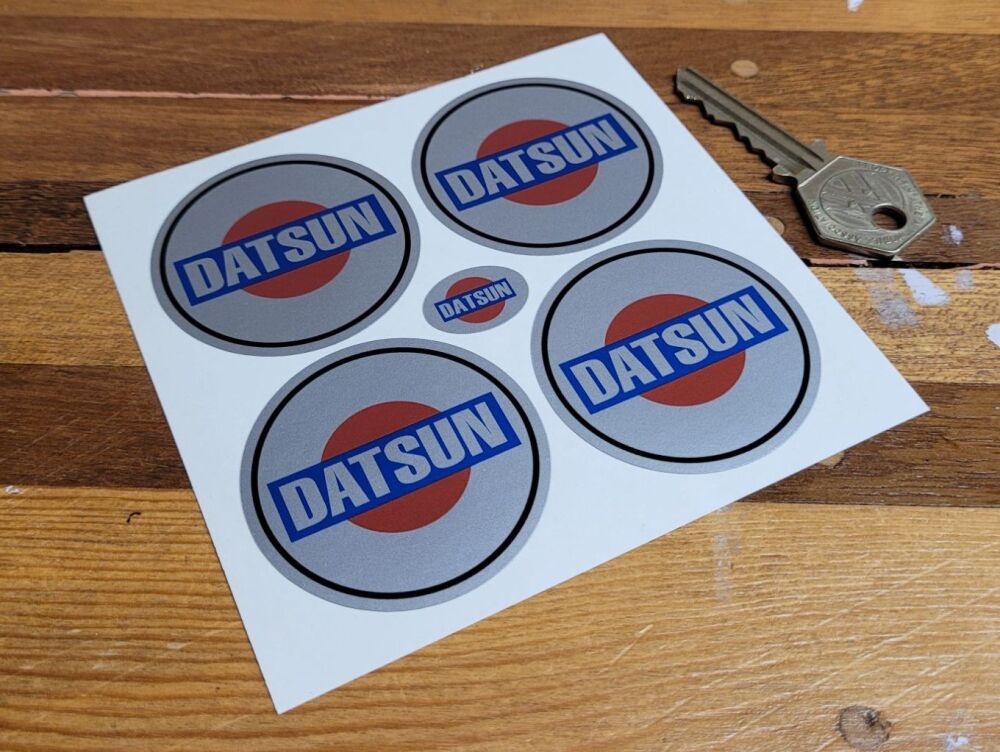 Datsun Rising Sun Wheel Centre Stickers - 38mm or 50mm - Set of 4