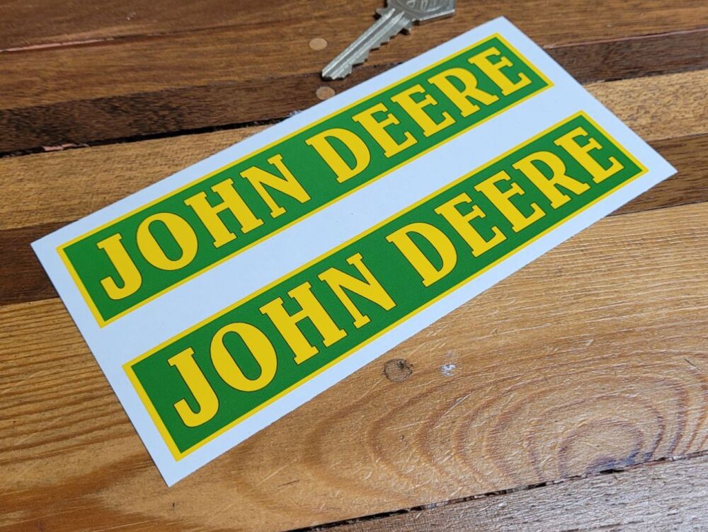 John Deere Oblong Stickers - 6" Pair