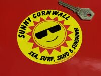 Sunny Cornwall Sea, Surf, Sand & Sunshine Sticker - 3.75