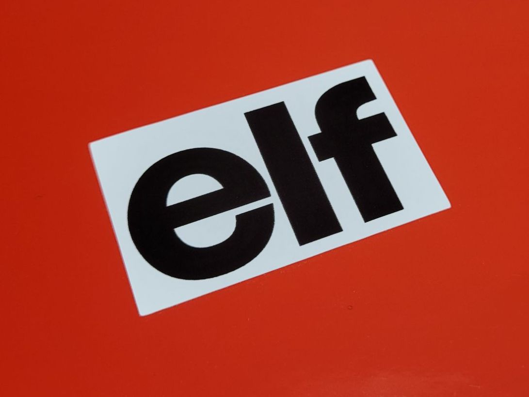 Elf Early Style Black on White Oblong Stickers - 5" 7", 9", 10" or 11" Pair