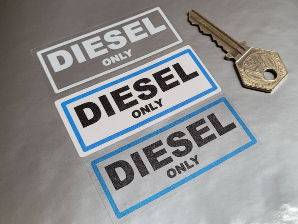 Diesel Only Fuel Cap Filler Stickers - Set of 4 - 3"