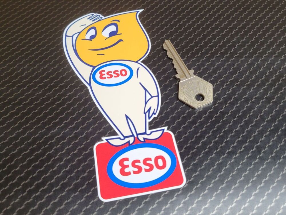 Esso Oil Drip Boy Salute Stickers - 6" Pair