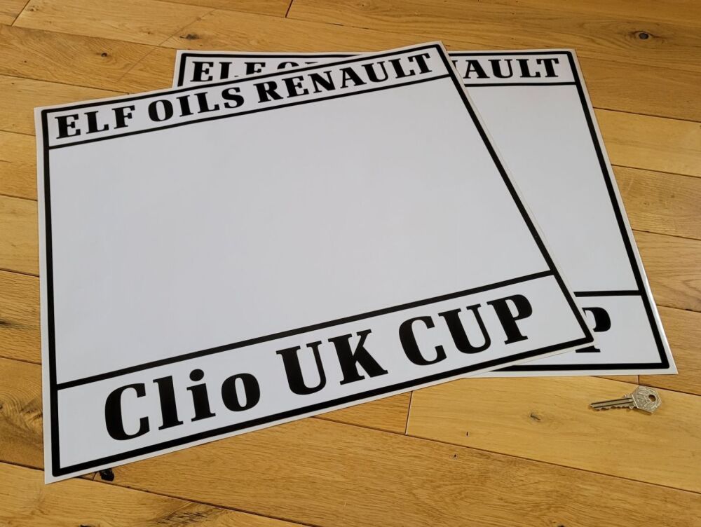 Elf Oils Renault. Clio UK Cup Door Panel Stickers - 19.5" Pair