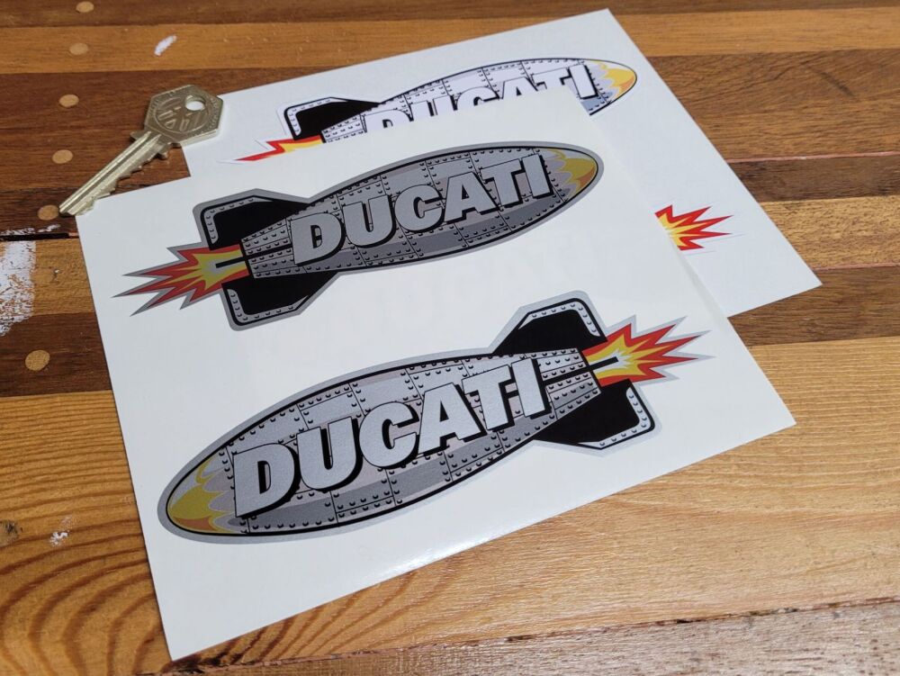 Ducati Shaped Torpedo Stickers - 6" Pair