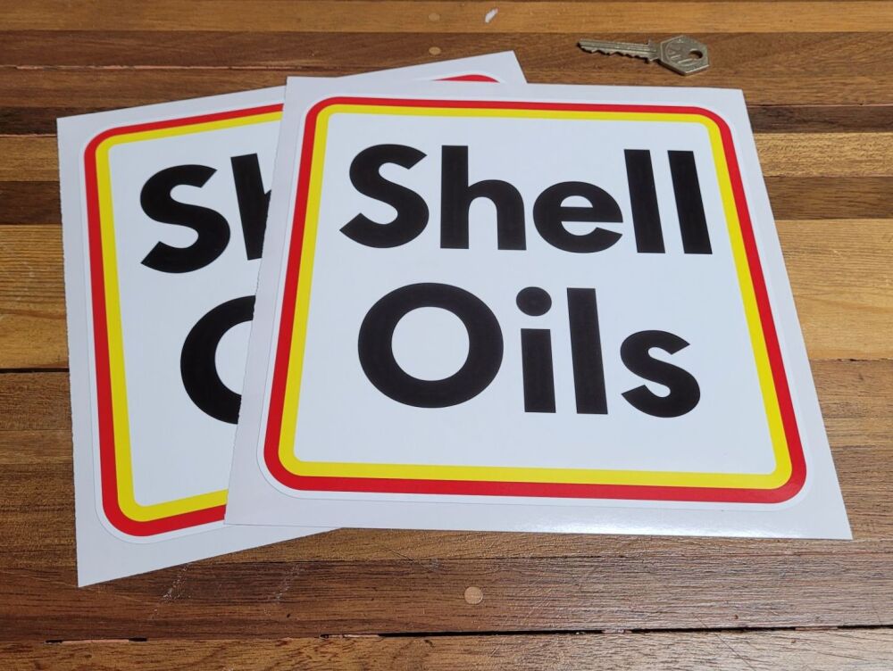 Shell Oils Type B Rally Square Stickers - 5.5" or 8" Pair