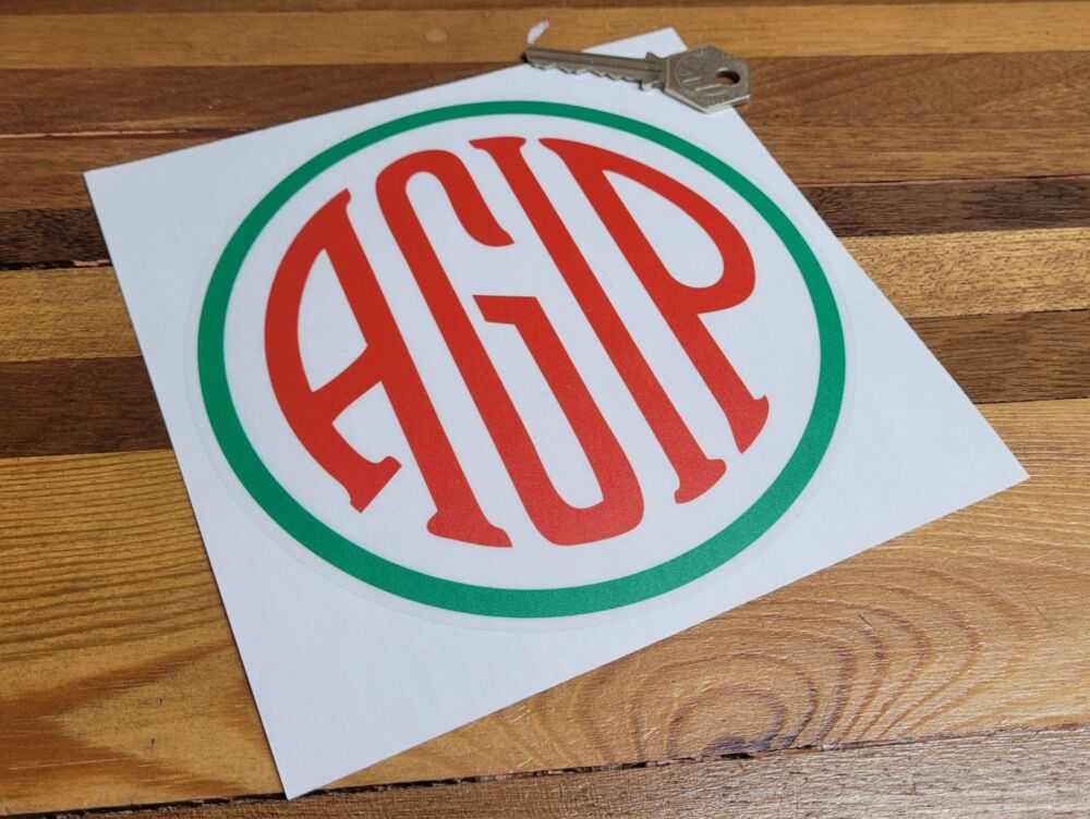 Agip Old Style Circular Logo on Clear Sticker - 6"