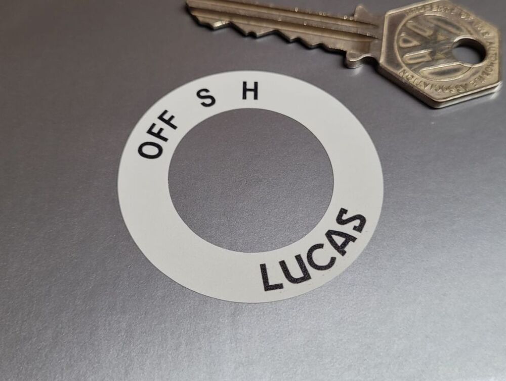 Lucas Ignition & Lighting Switch Round Sticker - Off White - PLC 5